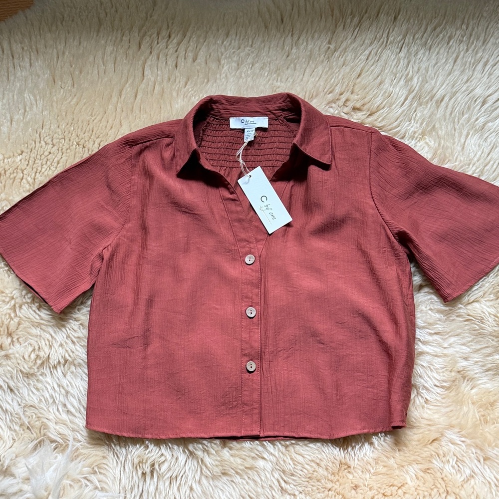 Olivaceous Terracotta Button-Down Shirt